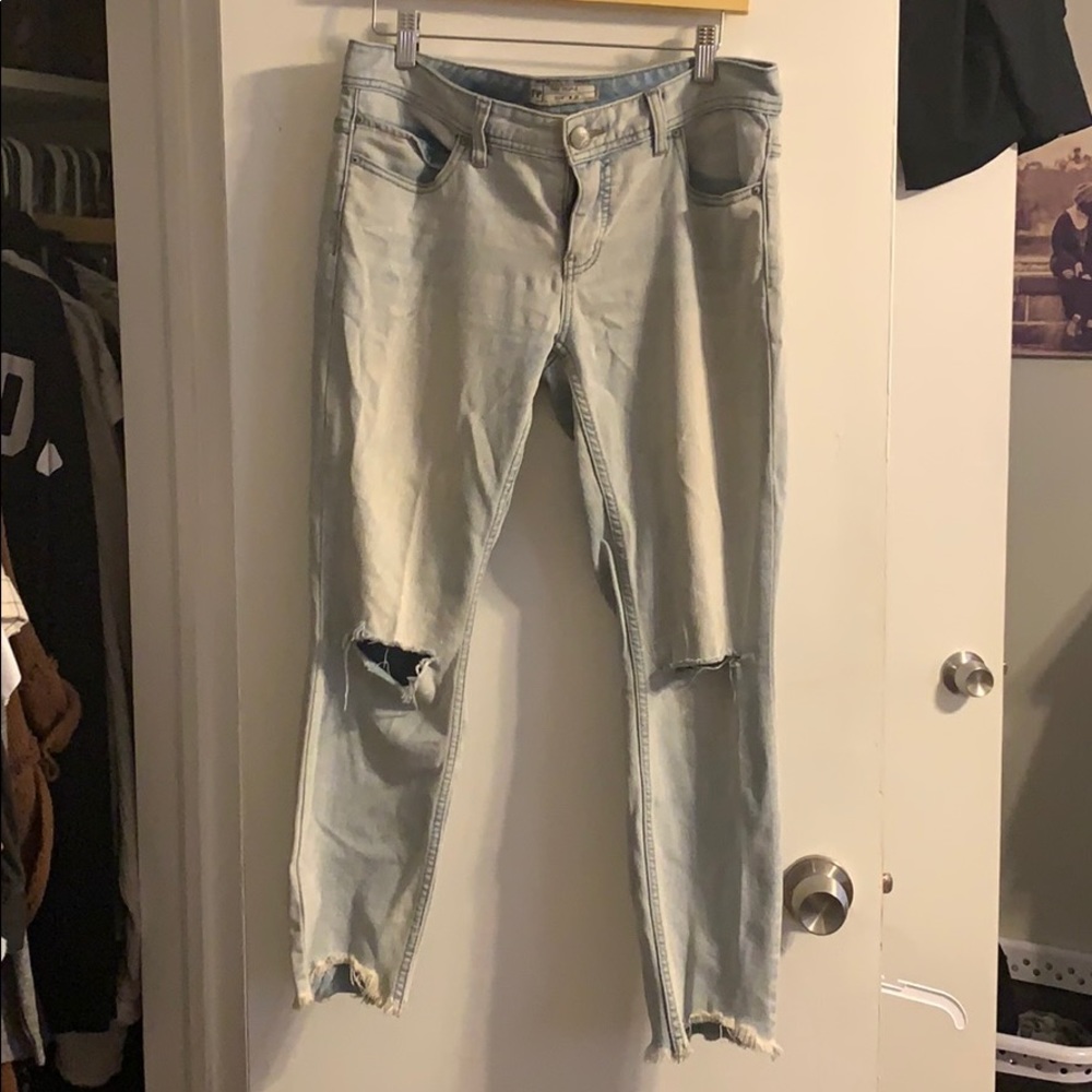 Free People distressed skinny jean.